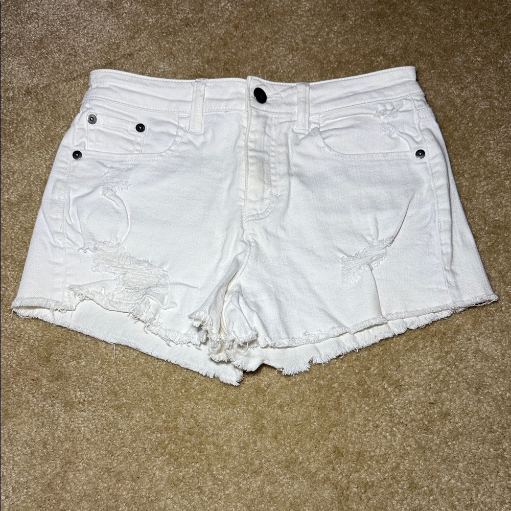 BP White Distressed Denim Shorts